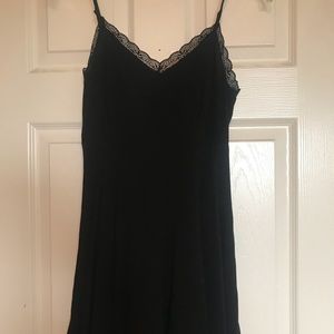 Little Black Dress with Lace Trim